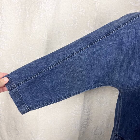 Eileen Fisher Tencel Organic Cotton Denim Dress blue chambray relaxed fit boho - Picture 3 of 8